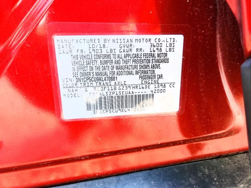 2019 NISSAN KICKS SV 13