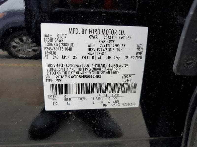 2017 FORD EDGE SE 13