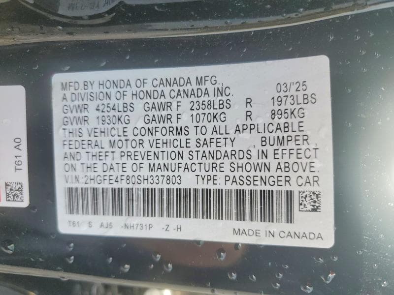 2025 HONDA CIVIC SPORT 13