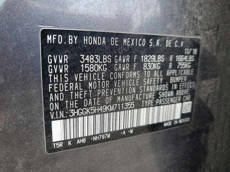 2019 HONDA FIT LX 12
