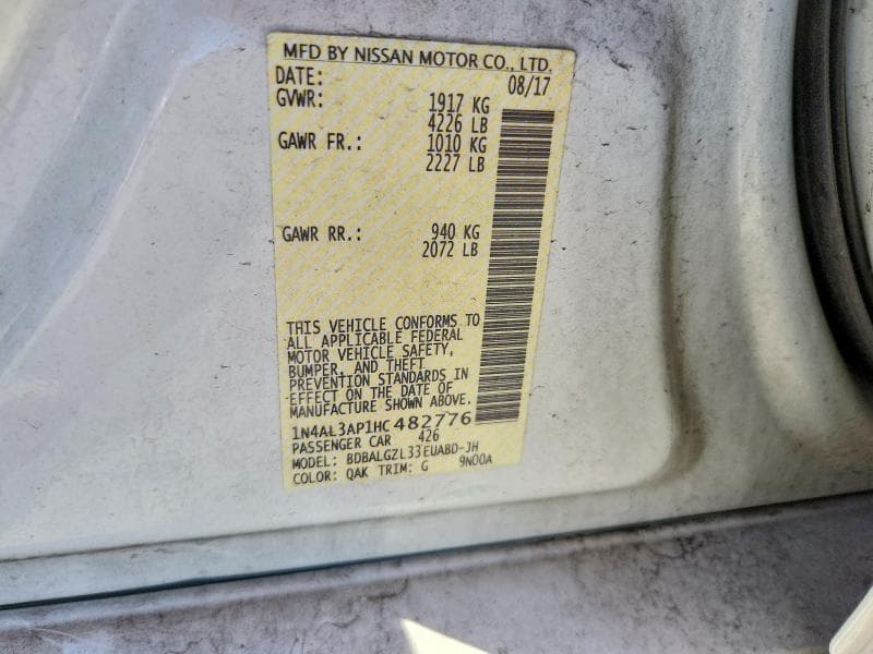 2017 NISSAN ALTIMA 2.5 S 13