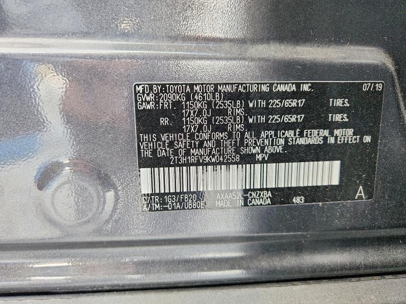 2019 TOYOTA RAV4 LE 13