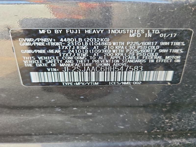 2017 SUBARU FORESTER 2.5I 14