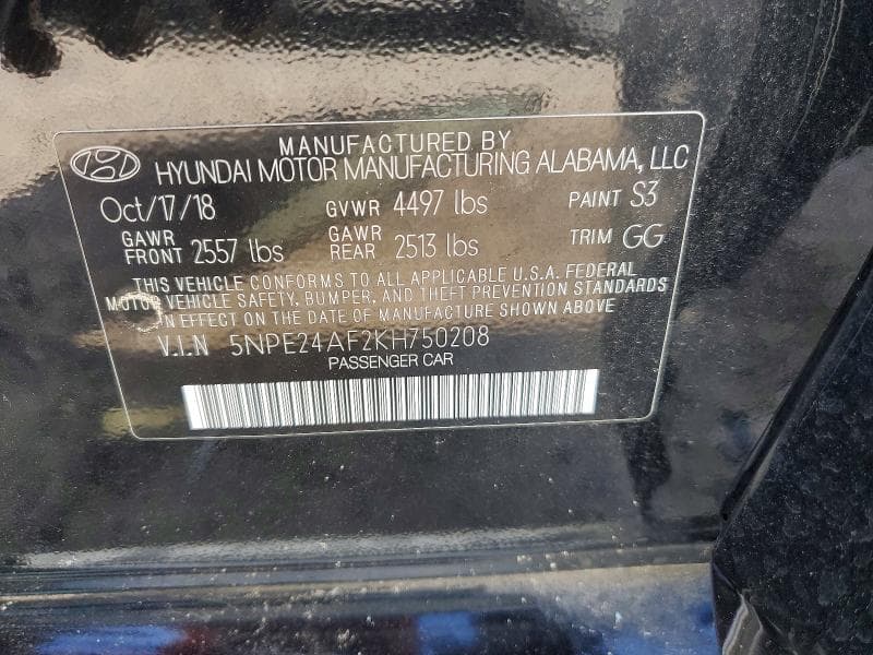 2019 HYUNDAI SONATA SE 12
