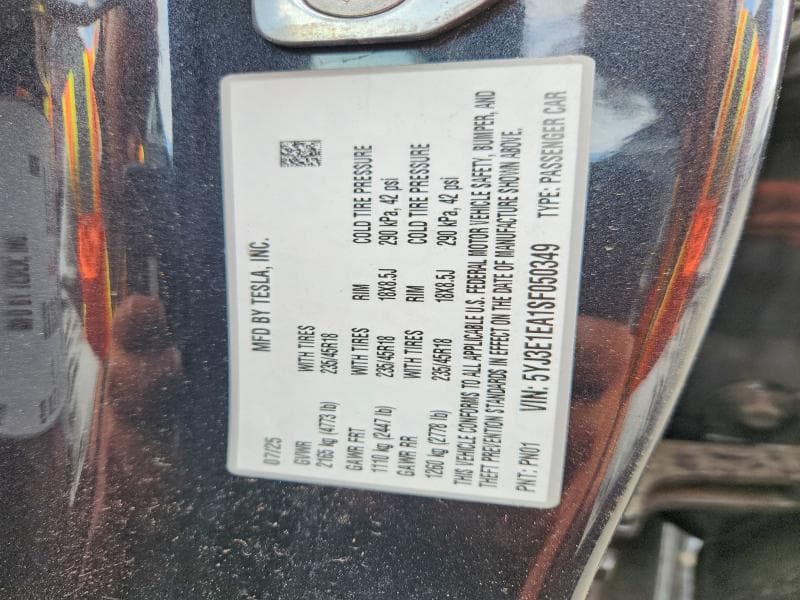 2025 TESLA MODEL 3 12