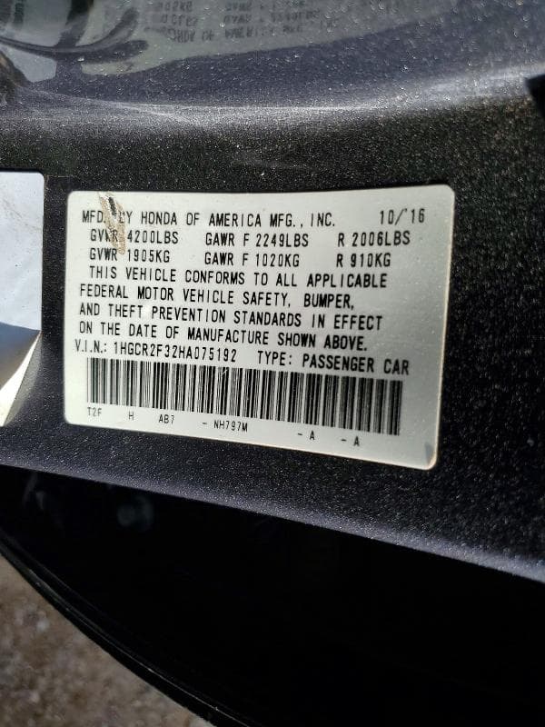 2017 HONDA ACCORD LX 12