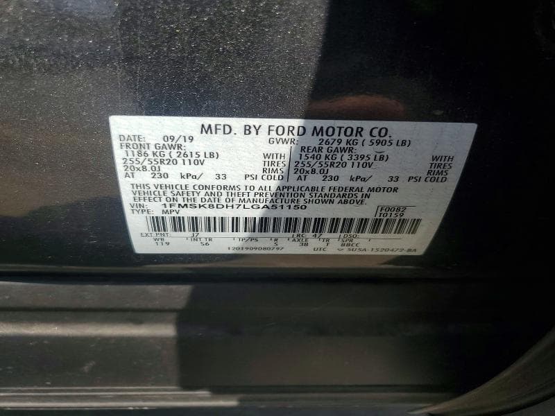 2020 FORD EXPLORER XLT 13