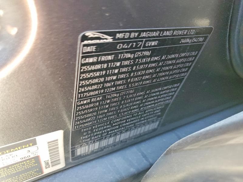 2018 JAGUAR F-PACE PREMIUM 12