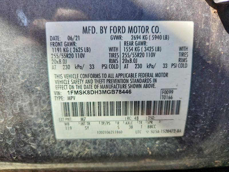 2021 FORD EXPLORER XLT 13
