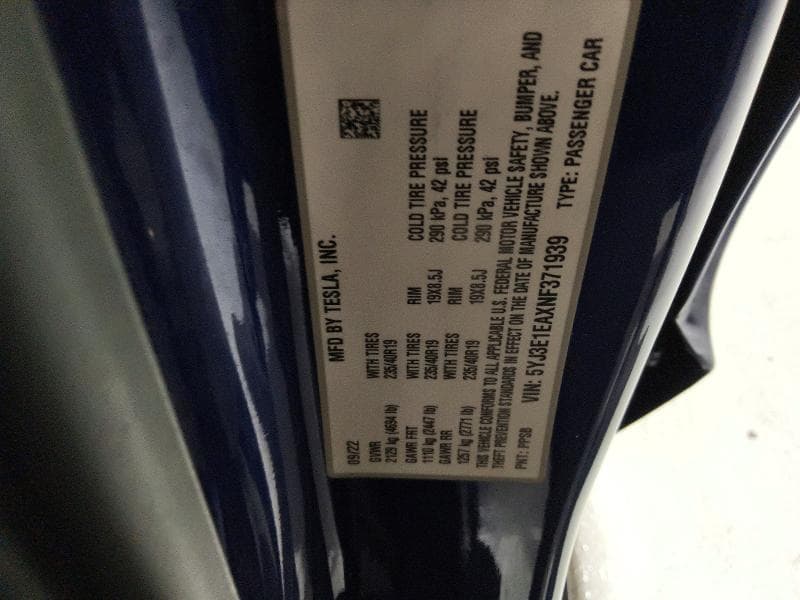 2022 TESLA MODEL 3 12