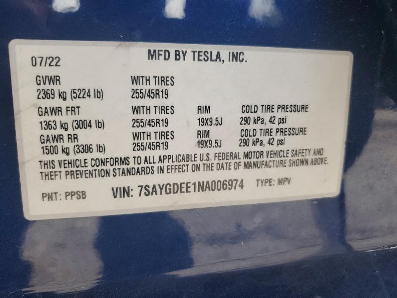 2022 TESLA MODEL Y 12