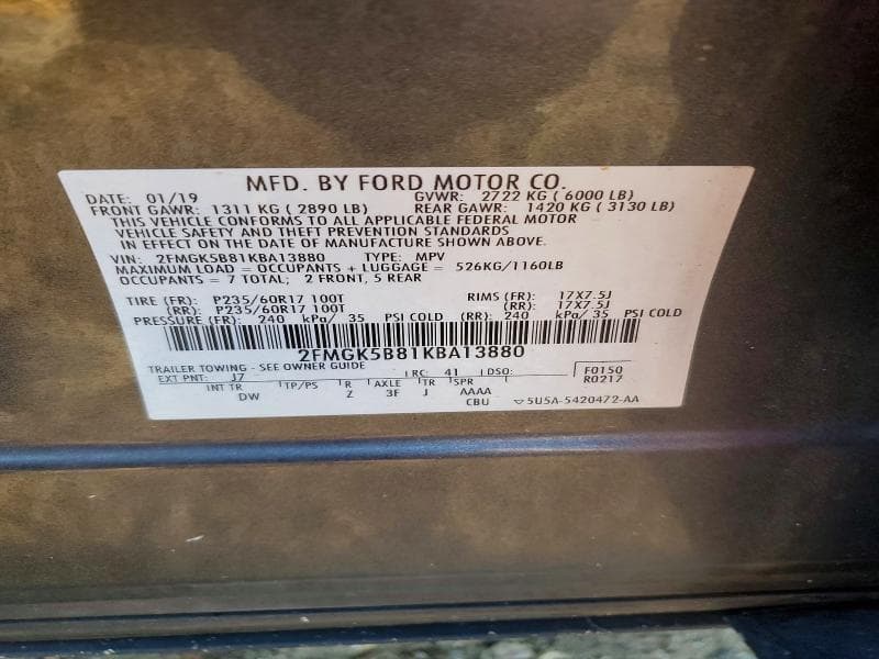 2019 FORD FLEX SE 12