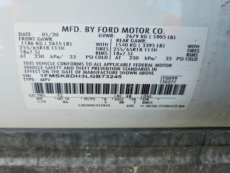 2020 FORD EXPLORER XLT 13