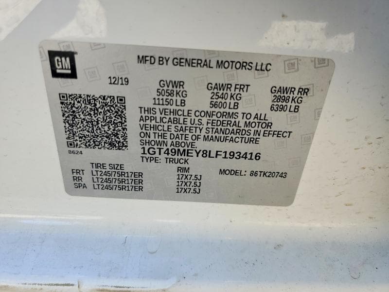 2020 GMC SIERRA K2500 SLE 12