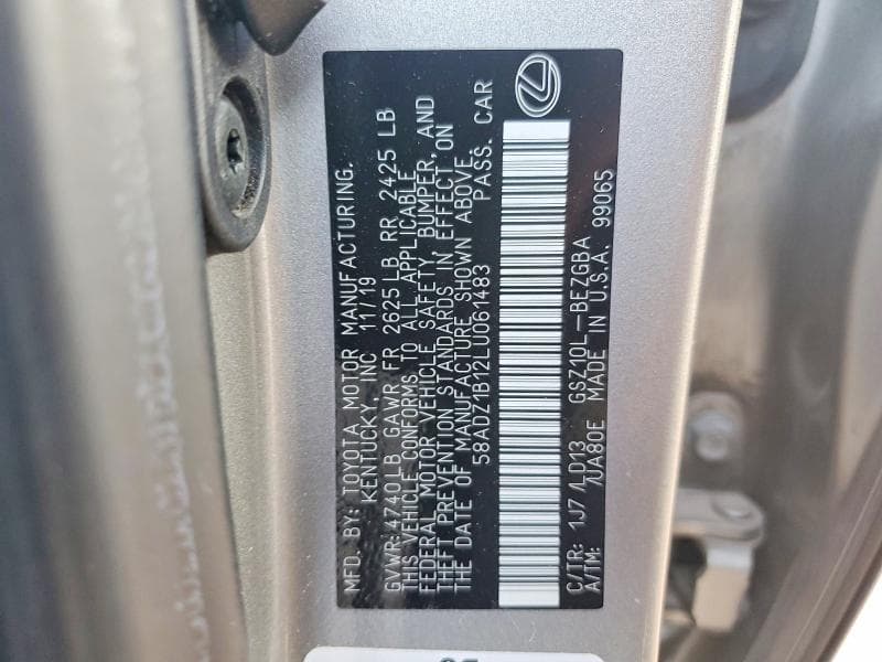 2020 LEXUS ES 350 12