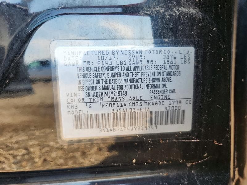 2018 NISSAN SENTRA S 12