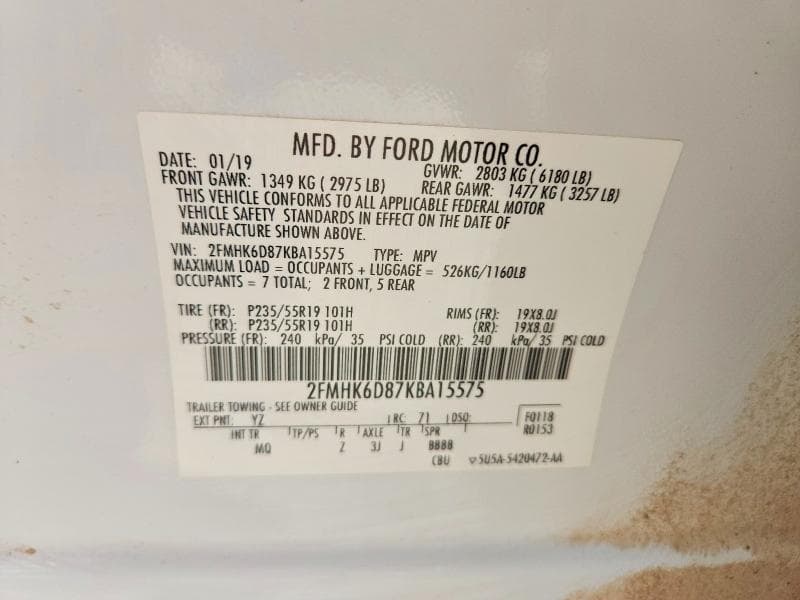 2019 FORD FLEX LIMITED 13