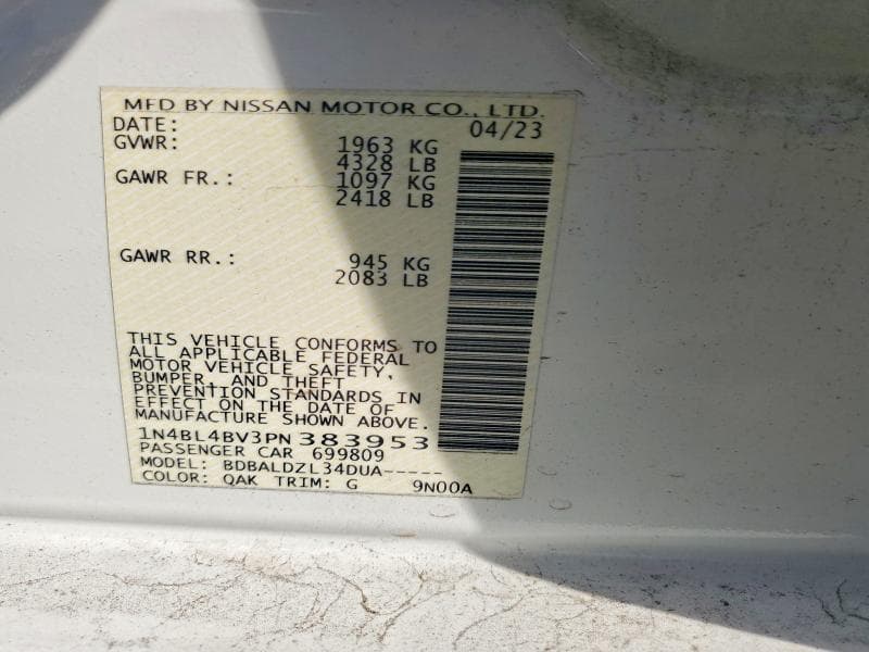 2023 NISSAN ALTIMA S 12