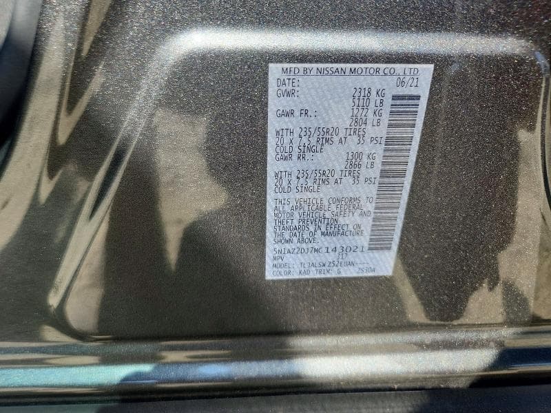 2021 NISSAN MURANO PLATINUM 13