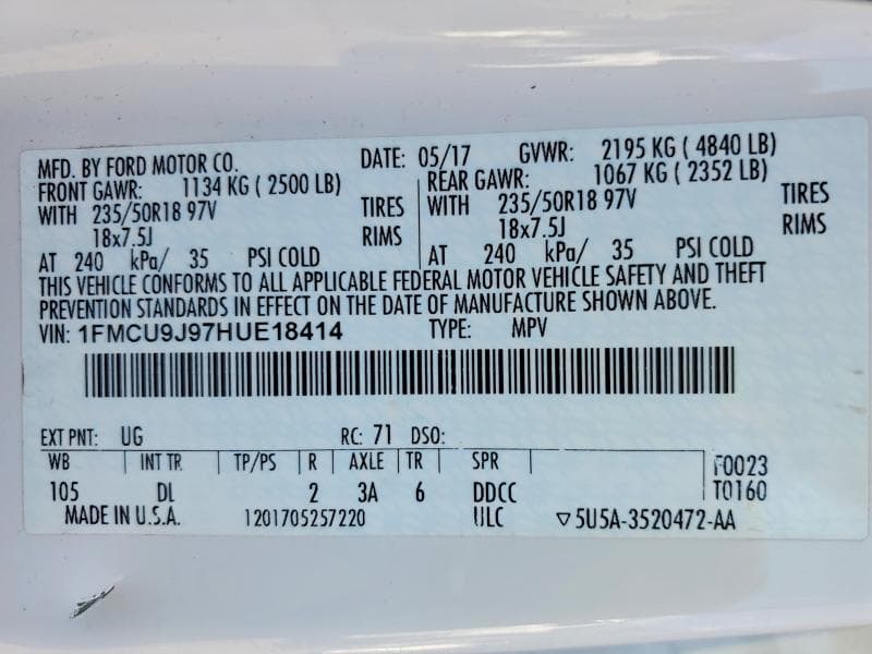 2017 FORD ESCAPE TITANIUM 13
