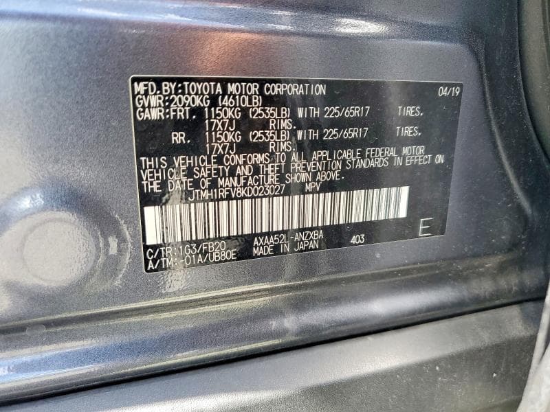2019 TOYOTA RAV4 LE 12