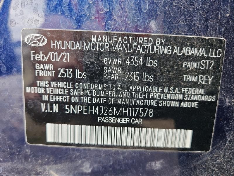 2021 HYUNDAI SONATA LIMITED 12