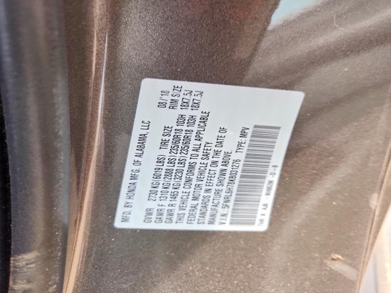 2019 HONDA ODYSSEY EXL 13