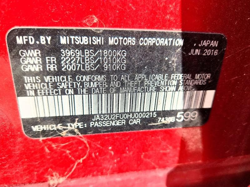 2017 MITSUBISHI LANCER ES 12