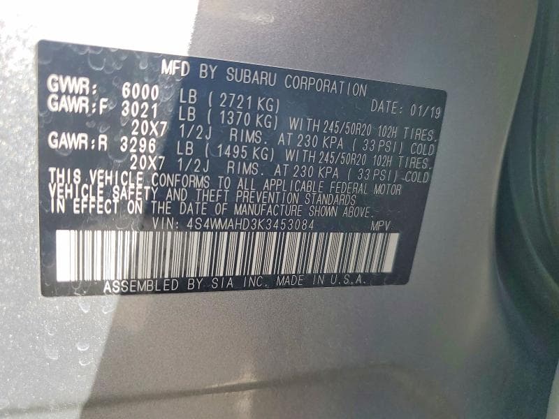2019 SUBARU ASCENT PREMIUM 14