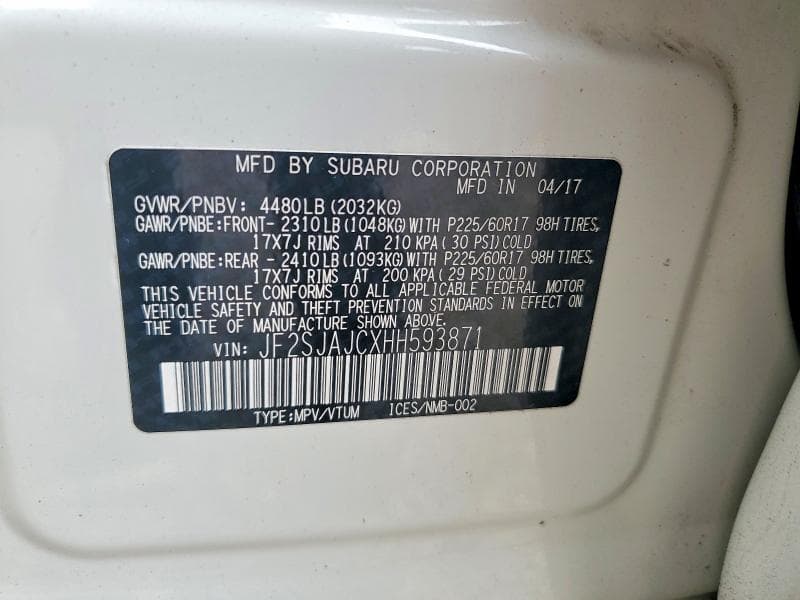 2017 SUBARU FORESTER 2.5I LIMITED 13