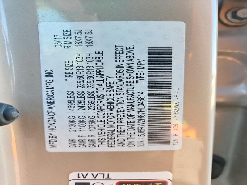 2017 HONDA CR-V EXL 13