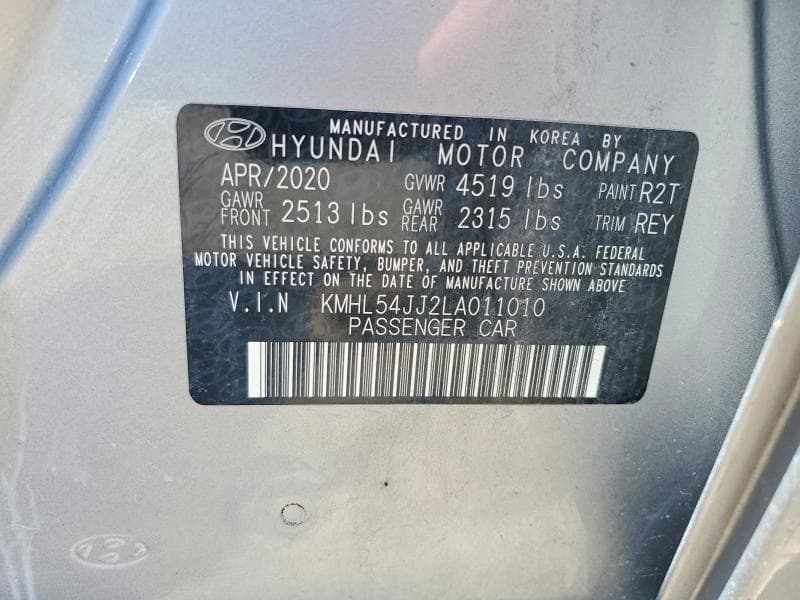 2020 HYUNDAI SONATA HYBRID LIMITED 13