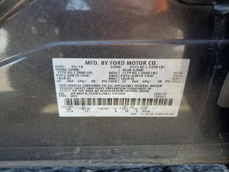 2018 FORD EDGE SE 13