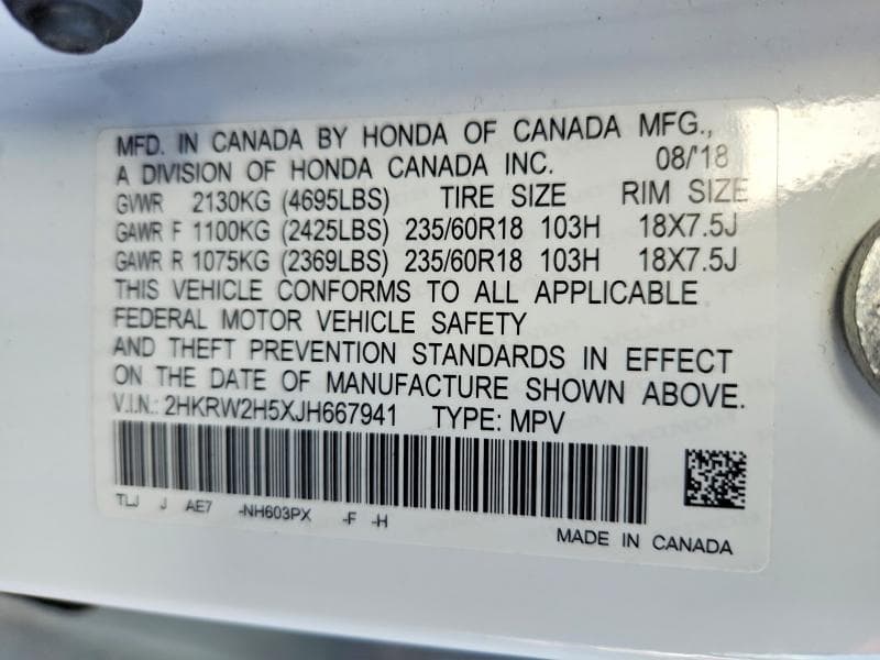 2018 HONDA CR-V EX 13