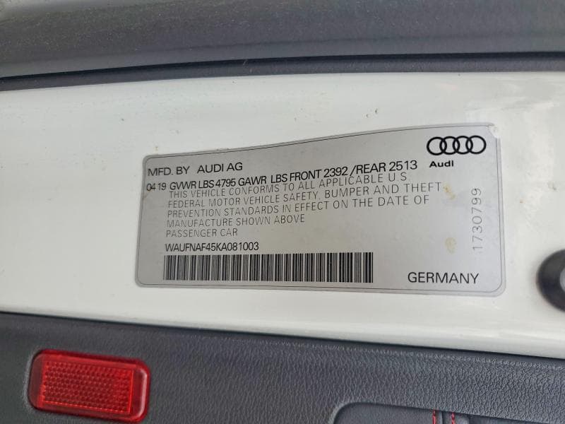 2019 AUDI A4 PRESTIGE 12