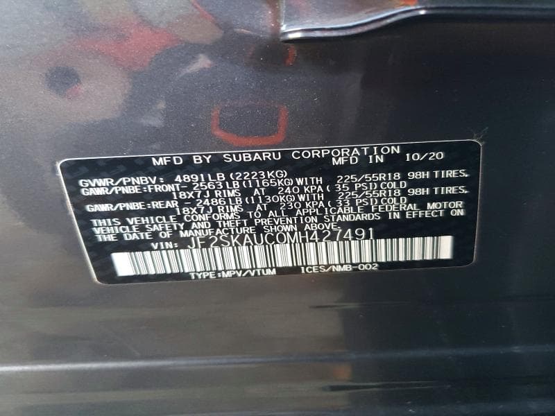 2021 SUBARU FORESTER LIMITED 12