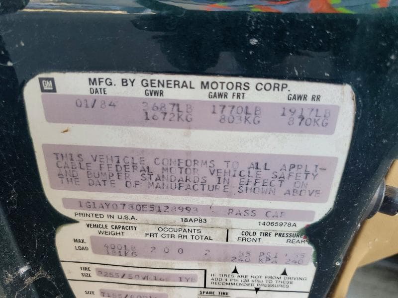 1984 CHEVROLET CORVETTE 12