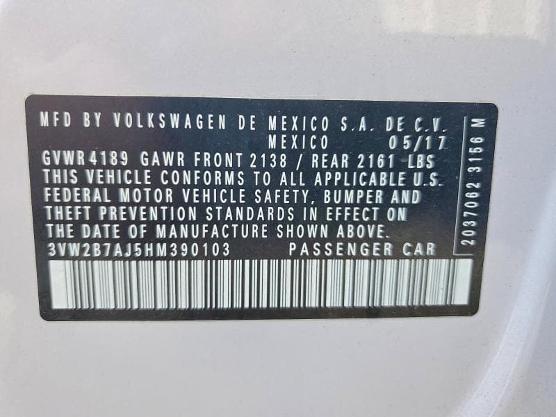2017 VOLKSWAGEN JETTA S 12