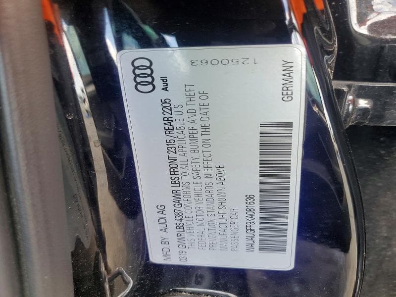 2019 AUDI A3 PREMIUM 12