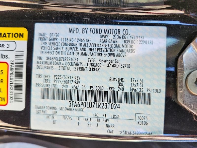 2020 FORD FUSION SE 13