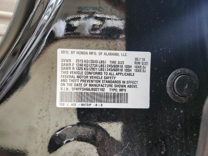 2018 HONDA PILOT EXL 13