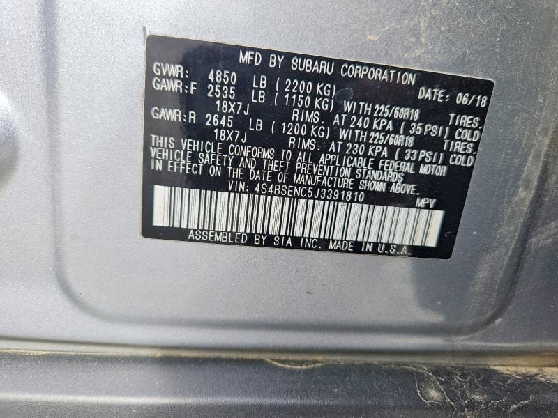 2018 SUBARU OUTBACK 3.6R LIMITED 14