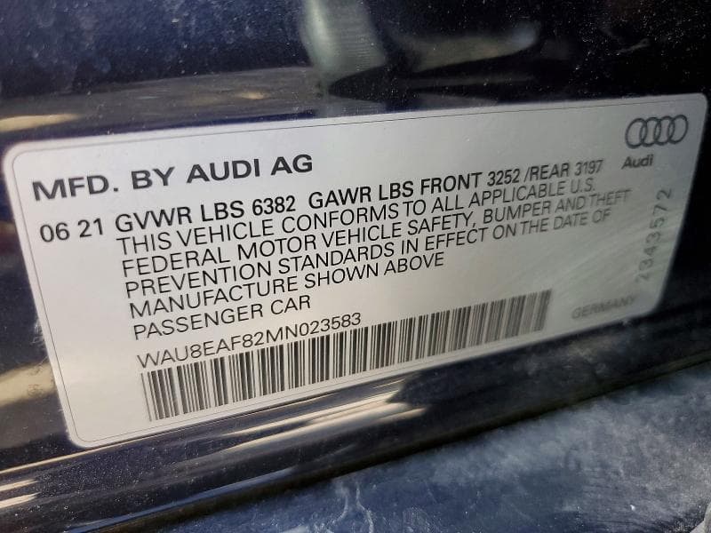 2021 AUDI A8 L 12