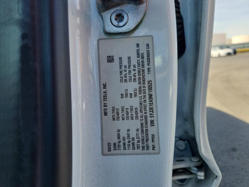 2022 TESLA MODEL 3 12