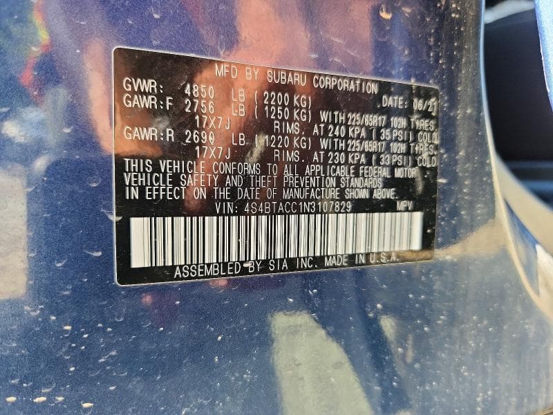 2022 SUBARU OUTBACK PREMIUM 13