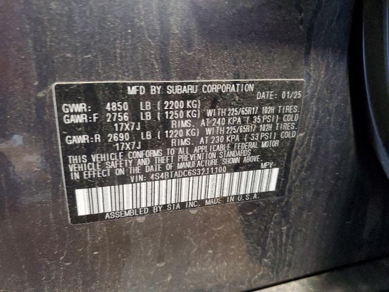 2025 SUBARU OUTBACK PREMIUM 12