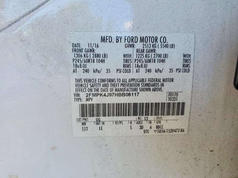 2017 FORD EDGE SEL 13