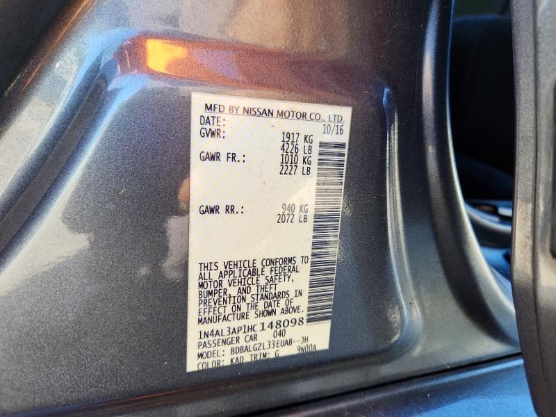 2017 NISSAN ALTIMA 12