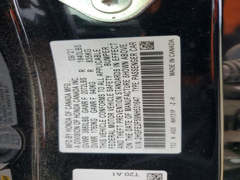 2022 HONDA CIVIC SPORT 12