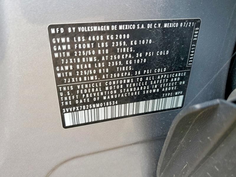 2022 VOLKSWAGEN TAOS SE IQ DRIVE 12